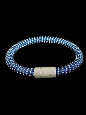 Carolina Bucci Sterling Silver Caro Woven Bracelet Size S - Navy Blue / Like New